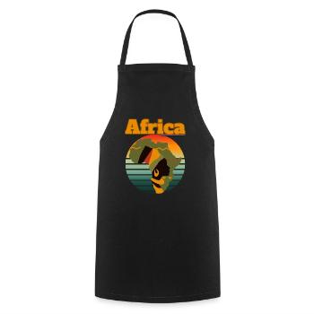 Afrique Afro-descendant - Tablier de cuisine - noir - Devant - AI Model Male 185 dark (185cm)