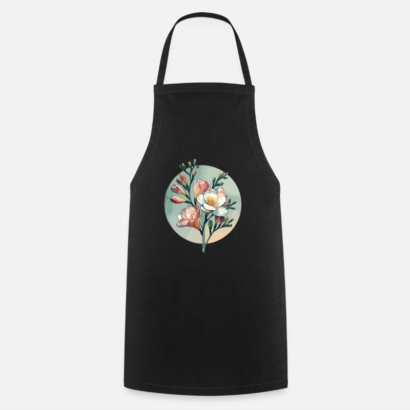 Freesia Drawn - Cooking Apron - black