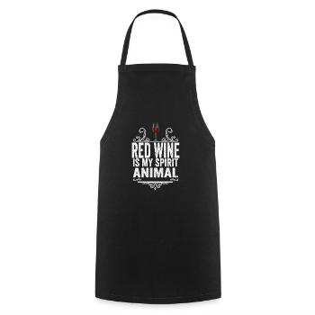 Red Wine Is My Spirit Animal T-Shirt - Funny Drink - Cooking Apron - black - Front - AI Model Male 185 dark (185cm)