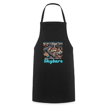Bangkok Thaïlande Voyage Vacances Langue thaïlandaise - Tablier de cuisine - noir - Devant - AI Model Male 185 dark (185cm)