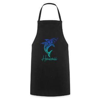 Hawaï Aloha Souvenir hawaïen - Tablier de cuisine - noir - Devant - AI Model Male 185 dark (185cm)