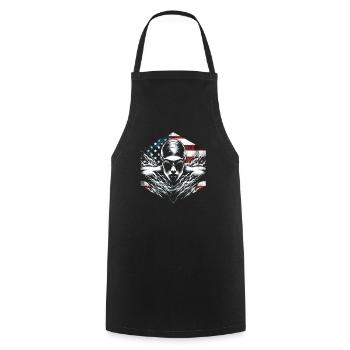 Natation USA Flag Femme Nateuse - Natation - Tablier de cuisine - noir - Devant - AI Model Male 185 dark (185cm)