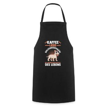 Dog Coffee Bull Terrier - Cooking Apron - black - Front - AI Model Male 185 dark (185cm)