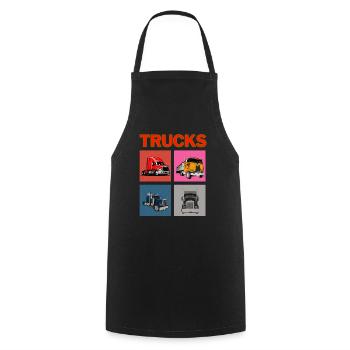 Camions - Tablier de cuisine - noir - Devant - AI Model Male 185 dark (185cm)