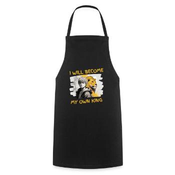 I will be my own king - Cooking Apron - black - Front - AI Model Male 185 dark (185cm)