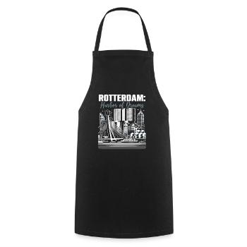 Rotterdam Niederlande Reisen Ich liebe Rotterdam - Kochschürze - Schwarz - Vorne - AI Model Male 185 dark (185cm)