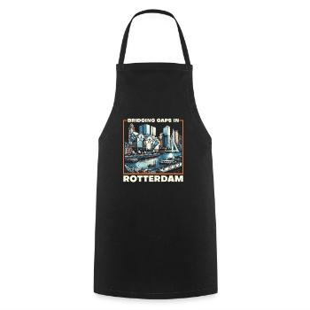 Rotterdam Netherlands Travel I Love Rotterdam - Cooking Apron - black - Front - AI Model Male 185 dark (185cm)