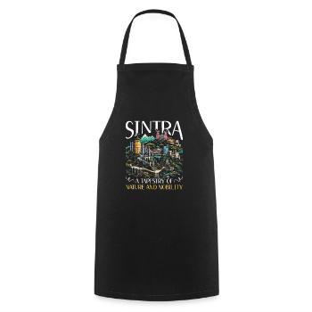 Sintra Portugal Travel Vacation Country Portugese - Cooking Apron - black - Front - AI Model Male 185 dark (185cm)