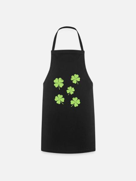 Trèfle à quatre feuilles St Patrick’s Day Luck - Tablier de cuisine - noir