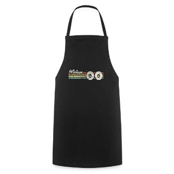 Rétro anniversaire né en 2000 slogan phrase citation - Tablier de cuisine - noir - Devant - AI Model Male 185 dark (185cm)