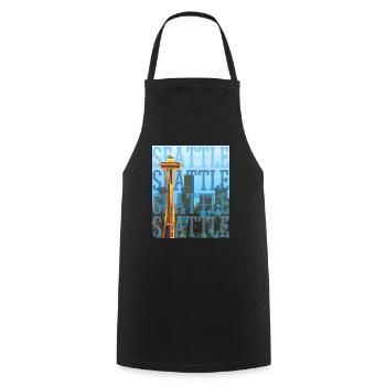 Seattle Washington Souvenir Geschenk - Kochschürze - Schwarz - Vorne - AI Model Male 185 dark (185cm)