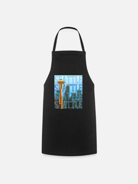 Seattle Washington Souvenir Geschenk - Kochschürze - Schwarz
