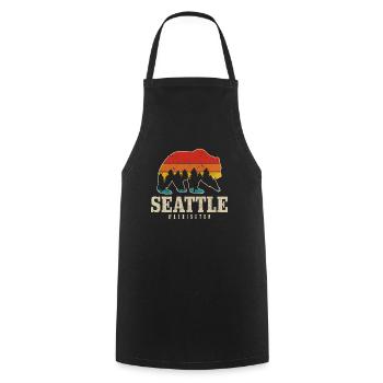 Seattle Washington Souvenir Geschenk - Kochschürze - Schwarz - Vorne - AI Model Male 185 dark (185cm)