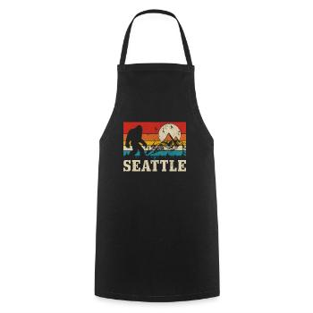 Seattle Washington Souvenir Geschenk - Kochschürze - Schwarz - Vorne - AI Model Male 185 dark (185cm)