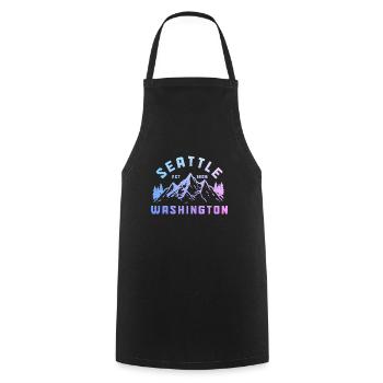 Seattle Washington Souvenir Geschenk - Kochschürze - Schwarz - Vorne - AI Model Male 185 dark (185cm)