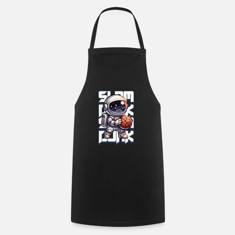 Astronaute Baksetball Slam Dunk - Tablier de cuisine - noir