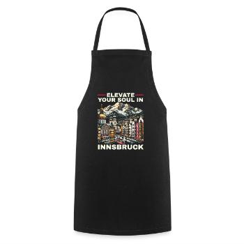 Innsbruck Austria Travel Vacation Austrian - Cooking Apron - black - Front - AI Model Male 185 dark (185cm)