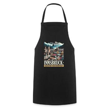 Innsbruck Austria Travel Vacation Austrian - Cooking Apron - black - Front - AI Model Male 185 dark (185cm)