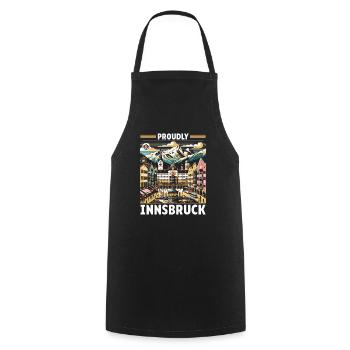 Innsbruck Austria Travel Vacation Austrian - Cooking Apron - black - Front - AI Model Male 185 dark (185cm)
