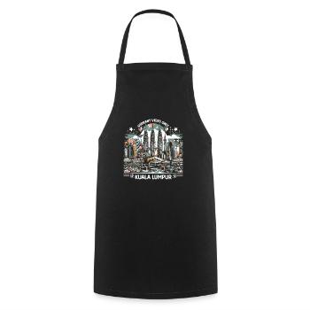 Kuala Lumpur Malaysia Travel Vacation Malaysian - Cooking Apron - black - Front - AI Model Male 185 dark (185cm)