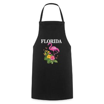 Florida Flamingo Souvenir USA Amerika - Kochschürze - Schwarz - Vorne - AI Model Male 185 dark (185cm)