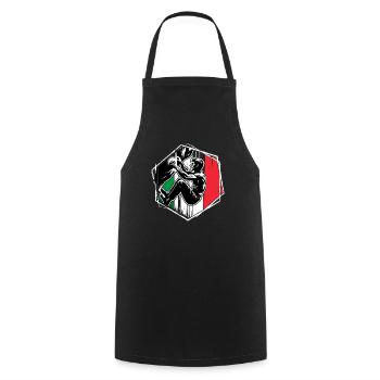 Grimpeur d’Italie – Escalade de bloc en détresse - Tablier de cuisine - noir - Devant - AI Model Male 185 dark (185cm)