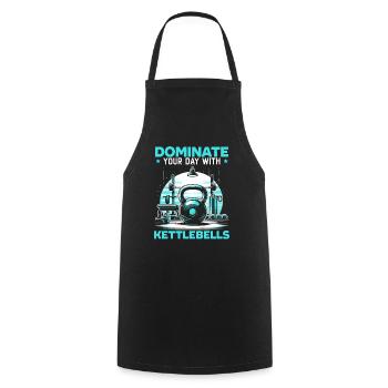 Kettlebell Workout Fitness Journey Bodybuilder - Tablier de cuisine - noir - Devant - AI Model Male 185 dark (185cm)