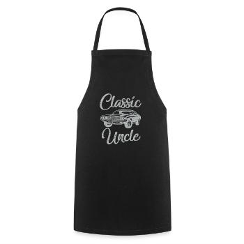 Funny Uncle Saying Classic Car Graphic - Cooking Apron - black - Front - AI Model Male 185 dark (185cm)