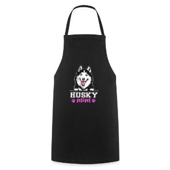 Husky Mom Dog Mama - Cooking Apron - black - Front - AI Model Male 185 dark (185cm)