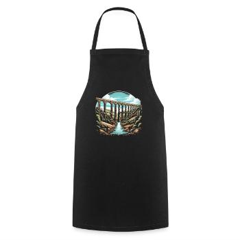 Roman Aqueducts Roman Engineering Ancient Rome - Cooking Apron - black - Front - AI Model Male 185 dark (185cm)