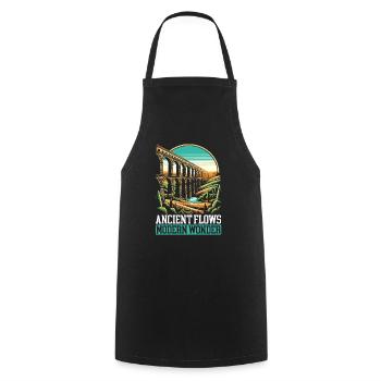 Roman Aqueducts Roman Engineering Ancient Rome - Cooking Apron - black - Front - AI Model Male 185 dark (185cm)