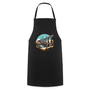 Roman Aqueducts Roman Engineering Ancient Rome - Cooking Apron - black - Front - AI Model Male 185 dark (185cm)