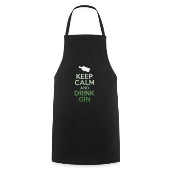 Keep Calm And Drink Gin T-Shirt - Funny Drinking - Cooking Apron - black - Front - AI Model Male 185 dark (185cm)
