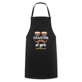 Grand-père de filles en infériorité numérique Grand-père de filles - Tablier de cuisine - noir - Devant - AI Model Male 185 dark (185cm)