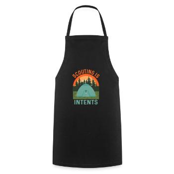 Adventure Awaits: In Tents Scouting Tee - Cooking Apron - black - Front - AI Model Male 185 dark (185cm)