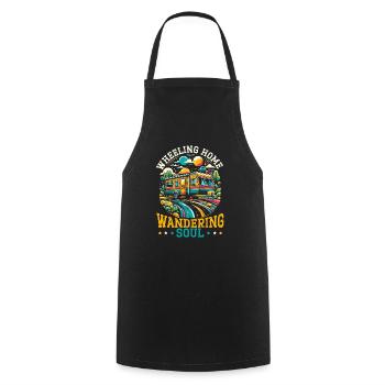 Mobile Home Motorhome Trailer Park Rolling Home - Cooking Apron - black - Front - AI Model Male 185 dark (185cm)