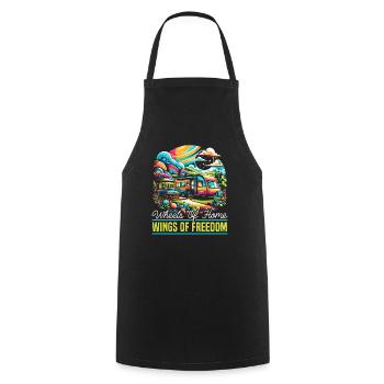 Mobile Home Motorhome Trailer Park Rolling Home - Cooking Apron - black - Front - AI Model Male 185 dark (185cm)