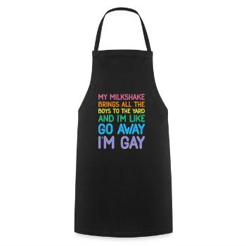Lesbische Flagge Gay Pride Regenbogen LGBT Mein Milchshake - Kochschürze - Schwarz - Vorne - AI Model Male 185 dark (185cm)