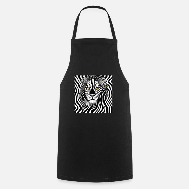 Zebra Lion - Cooking Apron - black
