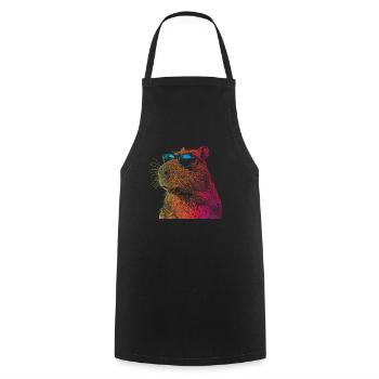 Capybara Funny Gift - Cooking Apron - black - Front - AI Model Male 185 dark (185cm)