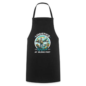 Airport Logistics Coordinator Aviation Airport - Cooking Apron - black - Front - AI Model Male 185 dark (185cm)