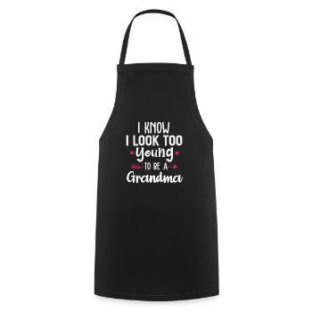 Avoir l’air trop jeune pour être une nouvelle grand-mère - Tablier de cuisine - noir - Devant - AI Model Male 185 dark (185cm)