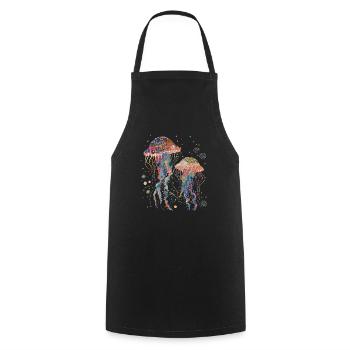 Cadeau de méduse - Tablier de cuisine - noir - Devant - AI Model Male 185 dark (185cm)
