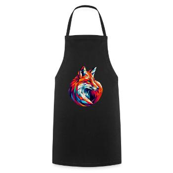 Fox in polygon illustration - Cooking Apron - black - Front - AI Model Male 185 dark (185cm)