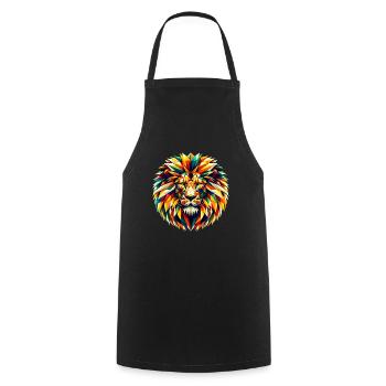 Lion in polygon illustration - Cooking Apron - black - Front - AI Model Male 185 dark (185cm)