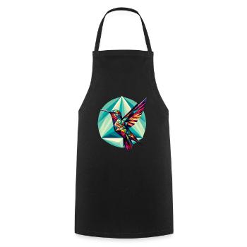 Colibri dans la représentation polygonale - Tablier de cuisine - noir - Devant - AI Model Male 185 dark (185cm)
