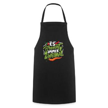 Il brûle toujours deux fois - Sauce piquante Chili Cook - Tablier de cuisine - noir - Devant - AI Model Male 185 dark (185cm)