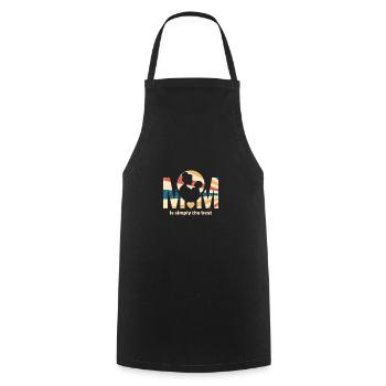 MOM IS SIMPLY THE BEST HEART IDEA DESIGN - Cooking Apron - black - Front - AI Model Male 185 dark (185cm)