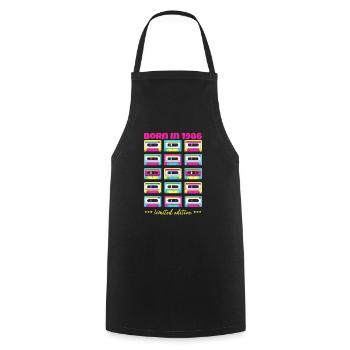 Born in 1986 Classic cassette tape original gift - Cooking Apron - black - Front - AI Model Male 185 dark (185cm)