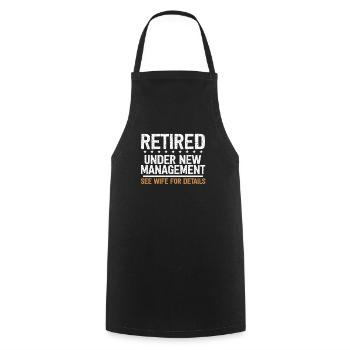 Funny Retirement Party Men Dad Humor - Cooking Apron - black - Front - AI Model Male 185 dark (185cm)